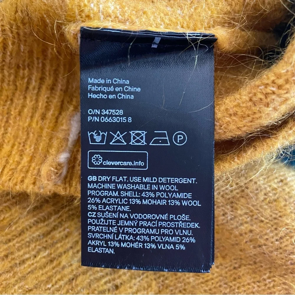 H&M oversized color block knit Crewneck sweater size large - Picture 4 of 10